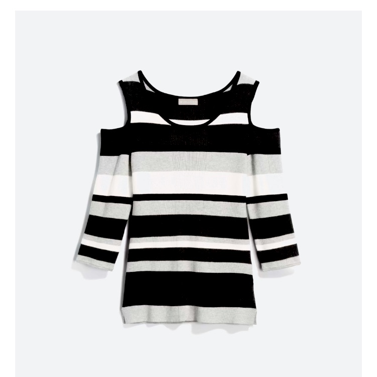 Cold Shoulder Ribbed Pullover